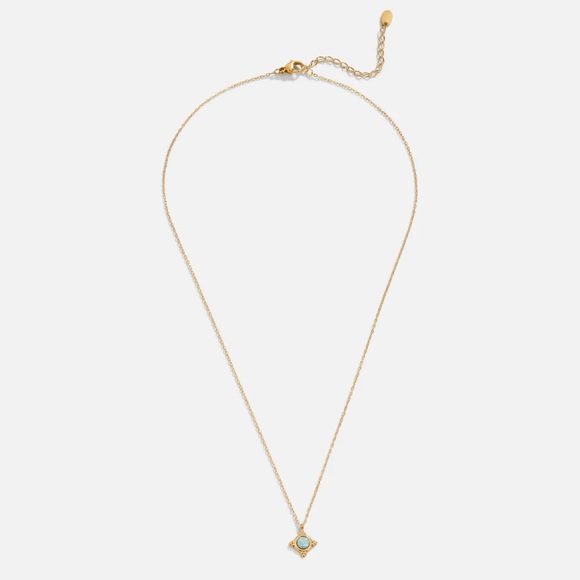 Vintage 18k Gold Plated Blue Opal Pendant Necklace - Picture 7 of 8